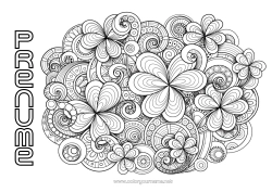 Pagină de colorat personalizată Liniștit și zen Art - artă Mandala Trifoi Irlanda Zentangle Celtic