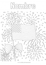 Dibujo libre Fuegos artificiales Estados Unidos Bandera 4 de julio