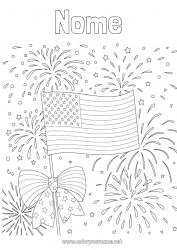 Disegno gratuito Fuochi d'artificio USA Bandiera 4 Luglio