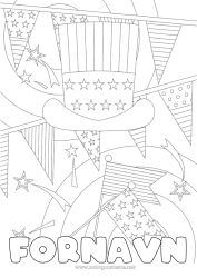 Gratis farvelægning USA Hat Flag 4. juli