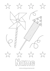 Free colouring Firework United States of America 4th of July