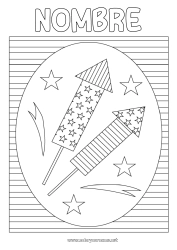 Dibujo libre Fuegos artificiales Estados Unidos 4 de julio 14 de julio Rayas