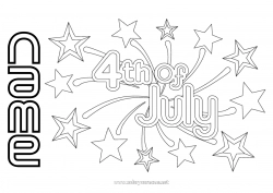 Free drawing Firework USA 4th July