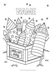 Free colouring Firework United States of America 4th of July