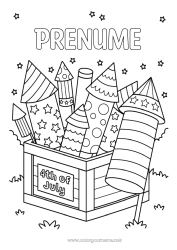 Pagină de colorat personalizată Foc de artificii SUA 4 iulie