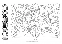Colorear para personalizar Animales Libro Dragones, unicornios y animales fantásticos Hada Lectura