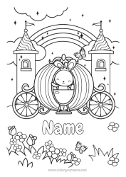 Colouring to customise Pumpkin Cute Castle Cute Rabbit Princess Vehicles Rainbow Fairy Tale Carriages And Coaches Forest Animals Historic Or Vintage Vehicles