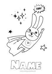 Free colouring Disguise Hero Rabbit Forest animals