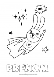 Coloriage gratuit Déguisement Héros Lapin Animaux de la forêt