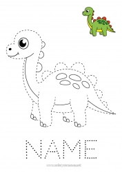 Free drawing Dinosaurs Children's activities Trace and color