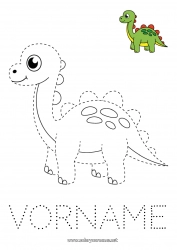 Kostenlose Malvorlage Dinosaurier Kinderaktivitäten Tier Spur und Male