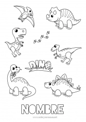 Dibujo libre Dinosaurios Animales Diplodocus Tiranosaurio Triceratops