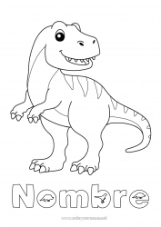 Colorear para personalizar Dinosaurios Animales Tiranosaurio