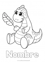 Colorear gratis Lindo Dinosaurios Animales Pluma