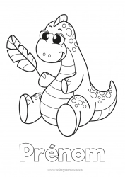 Dessin gratuit Mignon Dinosaures Animal Plume