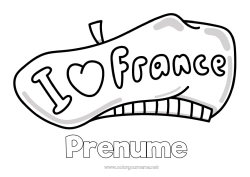 Pagină de colorat personalizată Franța Țară 14 iulie