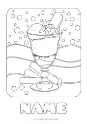 Free coloring Kawaii Summer Treats Ice cream Intermediate coloring pages