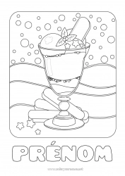 Dessin gratuit Kawaii Été Gourmandises, sucreries Glace Coloriages intermédiaires