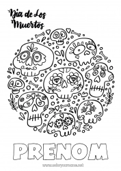 Dessin gratuit Crâne Día de los Muertos