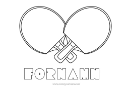 Gratis färgläggning Sport Lätta målarbilder Racketsporter Pingis Racket