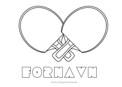 Gratis tegning Sport Enkle fargelegginger Racketsporter Bordtennis Racket