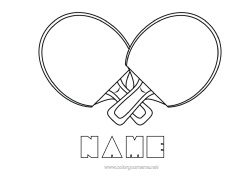 Free colouring Sport Easy colouring pages Racquet sports Table tennis Racket