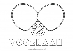 Gratis tekening Eenvoudige kleurplaten Racketsporten Tafeltennis Racket