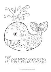 Gratis tegning Hval Hav Dyr Fisk Mellomliggende fargelegginger Marin eller akvatisk dyr