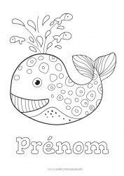 Coloriage à personnaliser Baleine Mer Animal Poisson Coloriages intermédiaires Animaux marins ou aquatique