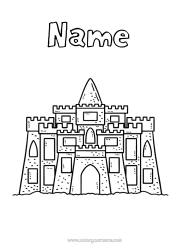 Colouring to customise Castle Beach Sandcastle
