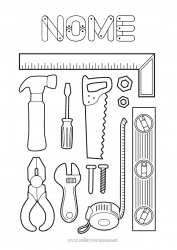 Desenho grátis Outils Mecânico de garagem Profissões na construção Profissões no transporte