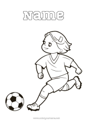 Free colouring Football Sport Girl Team sports Women's football Footballer