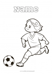 Free coloring Football Sport Girl Team sports Women's football Soccer player