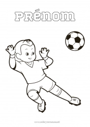 Coloriage à personnaliser Football Sport Garçon Sports d'équipe Footballeur footballeuse Gardien de but