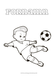Färgläggningssida att anpassa Fotboll Sport Pojke Lagsporter Fotbollsspelare