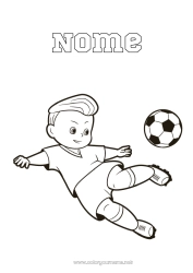 Desenho para personalizar Futebol Esporte Menino Sports d'équipe Jogador de Futebol