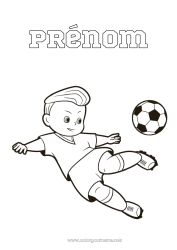 Coloriage gratuit Football Sport Garçon Sports d'équipe Footballeur footballeuse