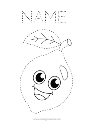 Colouring to customise Cute Children's Activities Fruit Easy Colouring Pages Trace And Colour. Lemon