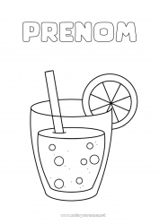 Coloriage à personnaliser Fruits Boisson Coloriages faciles Citron Orange Limonade