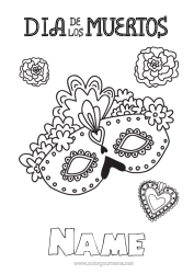 Free colouring Disguise Skull Day of the Dead