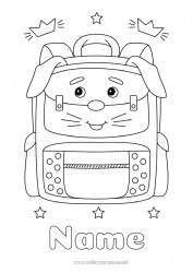 Free coloring Bunny Forest animals Schoolbag