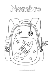 Dibujo libre Cohete Espacio Vehículos aéreos Mochila escolar Emoticono