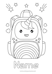 Free colouring Unicorn Dragons, unicorns, and fantastical creatures School bag