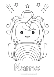 Free drawing Unicorn Dragons, unicorns and fantastic animals Schoolbag