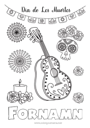 Gratis teckning Skalle De dödas dag Musik Musikens dag