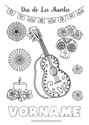 Kostenlose Zeichnung Schädel Día de los Muertos Musik Musikfest