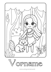 Kostenlose Zeichnung Kawaii Prinzessin Märchen Waldtiere Cartoon Berühmte Prinzessin Waschbär