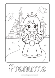 Desen liber de colorat Castel Drăguț Prințesă Poveste cu zâne Desen animat Prințesă celebră