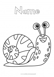 Free coloring Animal Snail Insects