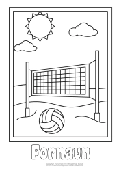 Gratis tegning Sport Balloner Strand Volleyball Holdidræt